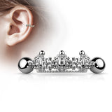 Triple Crown Ear Cartilage Helix Cuff Surgical Steel Barbells