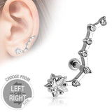 Multi CZ and Star Ear Cartilage Daith Tragus Helix Barbell
