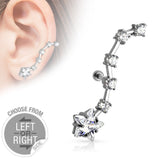 Star and CZ Ear Cartilage Daith Tragus Helix Barbell