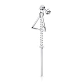 Triangle With Bar on Chain Dangle 316L Surgical Steel Tragus Cartilage Barbell