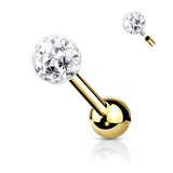 4 mm Epoxy Crystal Paved Ball Top Ear Cartilage Barbells 16G