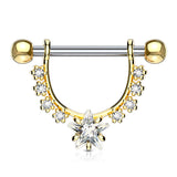 Pair of CZ Star Dangle Barbell Nipple Rings