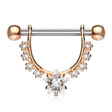 Pair of CZ Star Dangle Barbell Nipple Rings