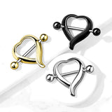 Heart Shaped 316L Surgical Steel Nipple Shield Rings
