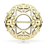 Pair of Heart Filigree Round Nipple Ring Shield