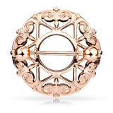 Pair of Heart Filigree Round Nipple Ring Shield