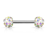 Pair of CZ Ferido Ball Barbell Nipple Rings