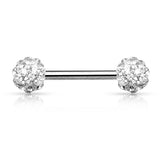 Pair of CZ Ferido Ball Barbell Nipple Rings