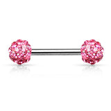 Pair of CZ Ferido Ball Barbell Nipple Rings