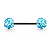 Pair of CZ Ferido Ball Barbell Nipple Rings