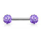 Pair of CZ Ferido Ball Barbell Nipple Rings