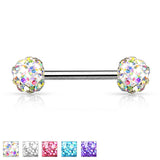 Pair of CZ Ferido Ball Barbell Nipple Rings