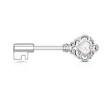Pair of Opal Glitter Heart Filigree Vintage Nipple Barbell Rings