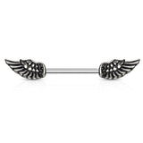 Pair of Angel Wings Barbell Nipple Rings