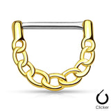Pair of Linked Chain Design 316L Surgical Steel Nipple Clicker