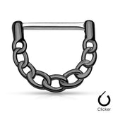 Pair of Linked Chain Design 316L Surgical Steel Nipple Clicker