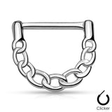 Pair of Linked Chain Design 316L Surgical Steel Nipple Clicker