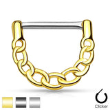 Pair of Linked Chain Design 316L Surgical Steel Nipple Clicker