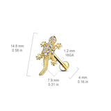 Micro CZ Paved Lizard Top Internally Threaded Labret Tragus Snug Ear Cartilage Helix Studs