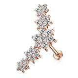 Five Double Tiered CZ Top Labret Monroe Ear Cartilage Studs