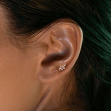 Micro CZ Paved Leaf Labret Tragus Snug Ear Cartilage Helix Studs