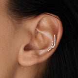 Double Lined CZ Paved Curve Labret Tragus Snug Ear Cartilage Helix Studs