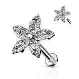 Marquise Flower CZ Labret Tragus Snug Ear Cartilage Helix Studs