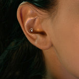 Paved Heart CZ Solitaire Internally Threaded Lip Monroe Cartilage
