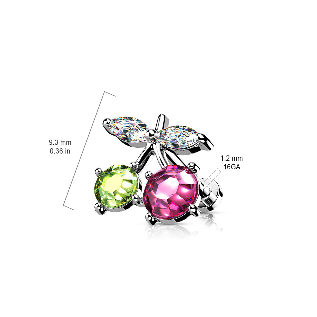 CZ Cherry Top Lip Labret Monroe Ear Cartilage Tragus – iconbodyjewelry.com