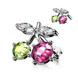 CZ Cherry Top Lip Labret Monroe Ear Cartilage Tragus