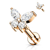 CZ Butterfly Top Lip Labret Monroe Ear Cartilage Tragus