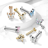 CZ Butterfly Top Lip Labret Monroe Ear Cartilage Tragus