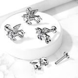 CZ Paved UnicornTop Lip Labret Monroe Ear Cartilage Tragus