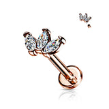 Triple Marquise CZ Labret Tragus Snug Ear Cartilage Helix Studs