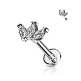 Triple Marquise CZ Labret Tragus Snug Ear Cartilage Helix Studs