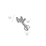 Triple Marquise CZ Labret Tragus Snug Ear Cartilage Helix Studs