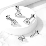 Pearl Prong Set Top Lip Labret Monroe Ear Cartilage Tragus