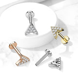 Paved CZ Chevron Arrow Top Labret Tragus Snug Ear Cartilage Helix Studs