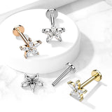 5 Marquise CZ Flower Top Labret Tragus Snug Ear Cartilage Helix Studs