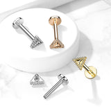 Beaded Edge Triangle Top Labret Tragus Snug Ear Cartilage Helix Studs