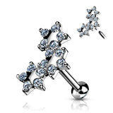 5 CZ Triple Star Top Lip Labret Monroe Ear Cartilage Tragus