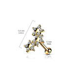5 CZ Triple Star Top Lip Labret Monroe Ear Cartilage Tragus