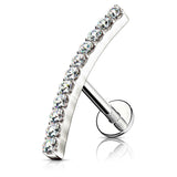 16mm Lined CZ Curve Top Ear Cartilage Helix Tragus Studs