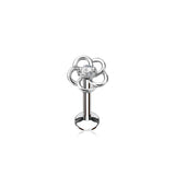 CZ Flower Internal Threaded Labret Monroe Cartilage Daith Tragus Studs