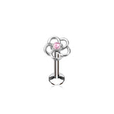 CZ Flower Internal Threaded Labret Monroe Cartilage Daith Tragus Studs
