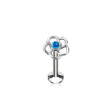 CZ Flower Internal Threaded Labret Monroe Cartilage Daith Tragus Studs