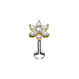 CZ Star Internal Threaded Labret Monroe Cartilage Daith Tragus Studs
