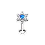 Opal Star Internal Threaded Labret Monroe Cartilage Daith Tragus Studs
