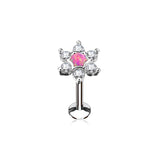 Opal Star Internal Threaded Labret Monroe Cartilage Daith Tragus Studs