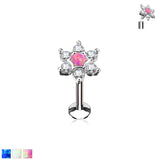 Opal Star Internal Threaded Labret Monroe Cartilage Daith Tragus Studs